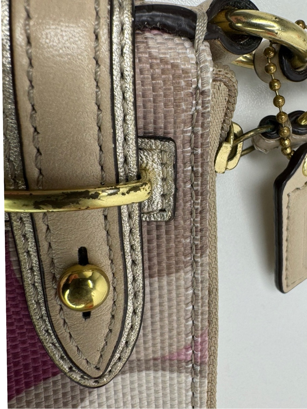 Coach Colette Signature Woven Fabric Op Art Clutch Wristlet Y2K Bag - Picture 15 of 16